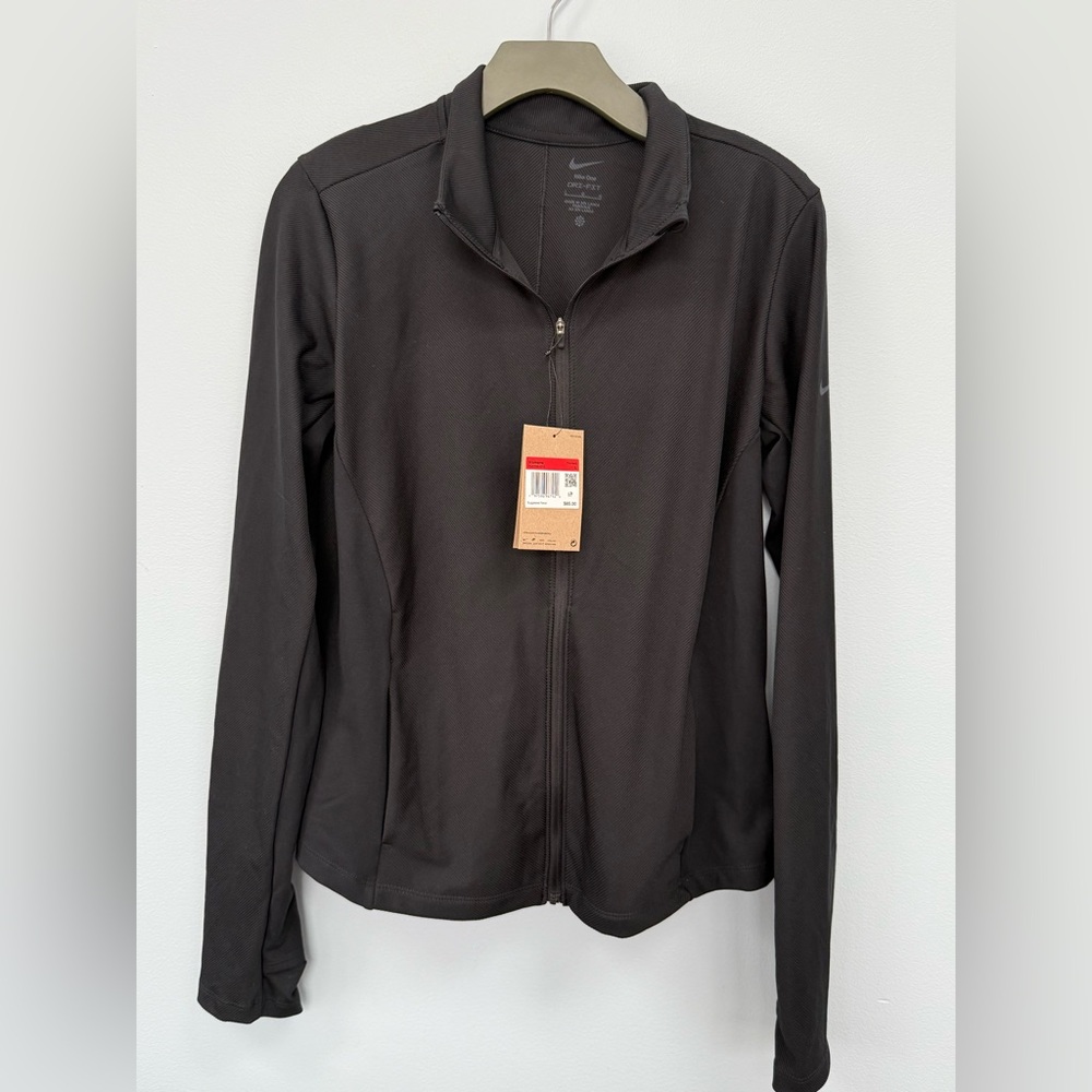 Women’s Nike One Rib Dri-FIT Full Zip Black Training Jacket NEW with Tags Large